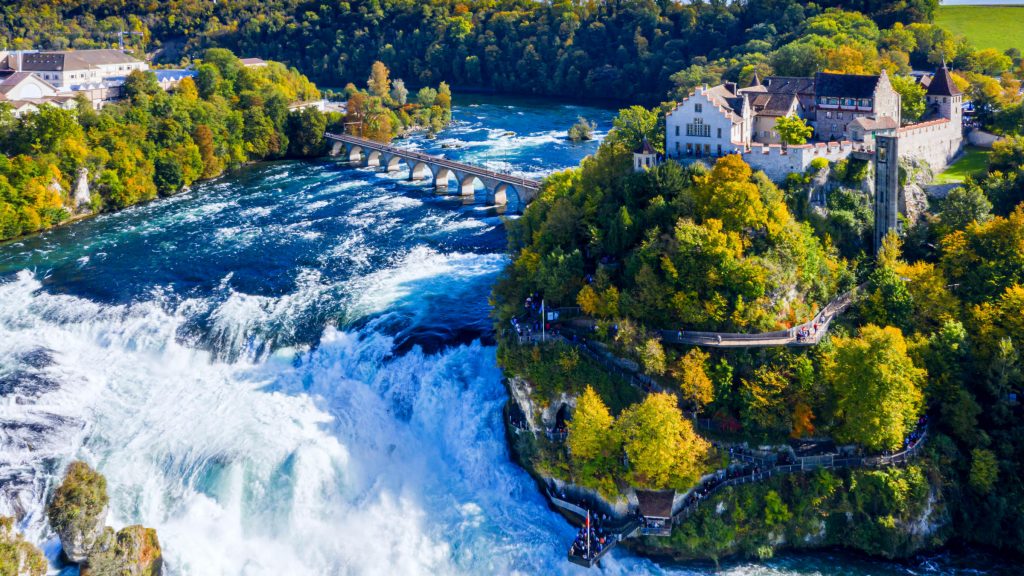 The Rhine Falls are the widest waterfall in Europe