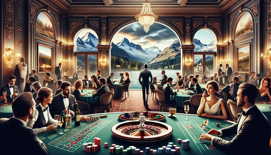 Juegos de azar de lujo en casinos suizos.