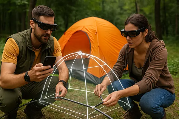 Acampamento na floresta