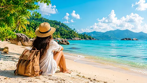 Happy traveller